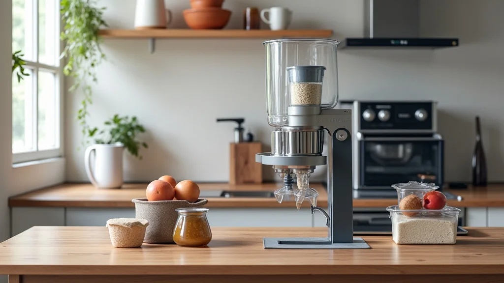 The image shows a brightly lit kitchen display featuring various new appliances for sale.