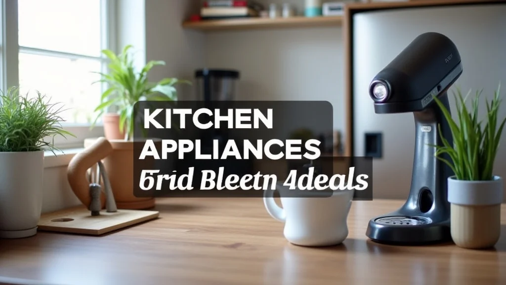 The image shows a display of various kitchen appliances, highlighting potential sale deals.