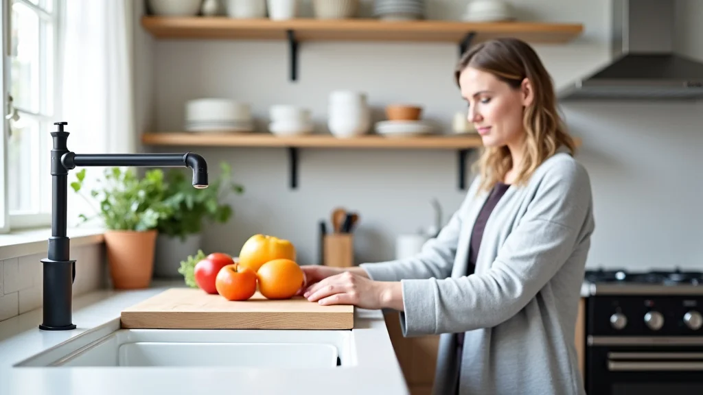 The image shows a sleek, modern kitchen island, a smart buy for maximizing kitchen space.
