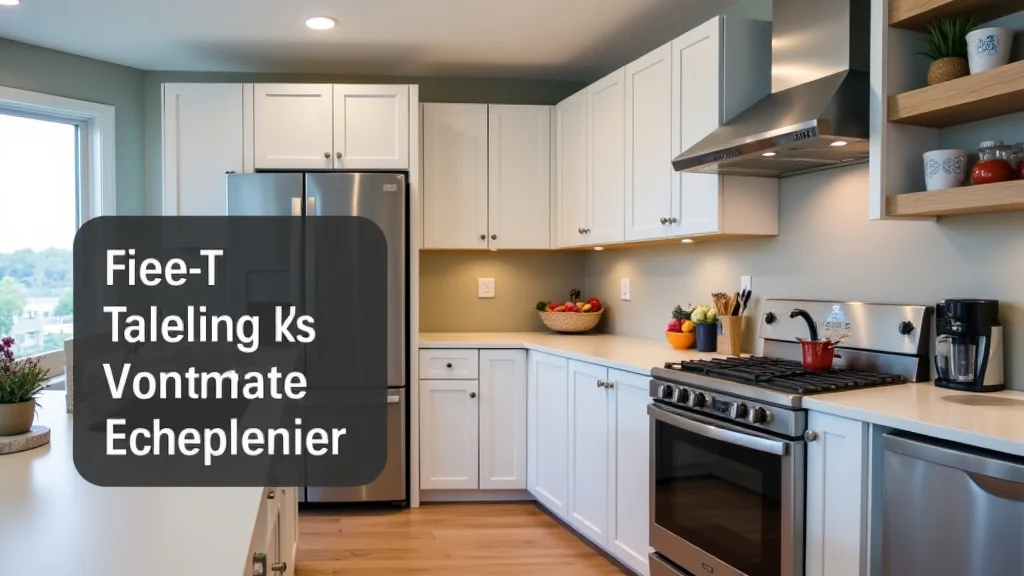 The image shows a sleek, modern kitchen with interconnected smart appliances, ideal for a smart kitchen appliance package.